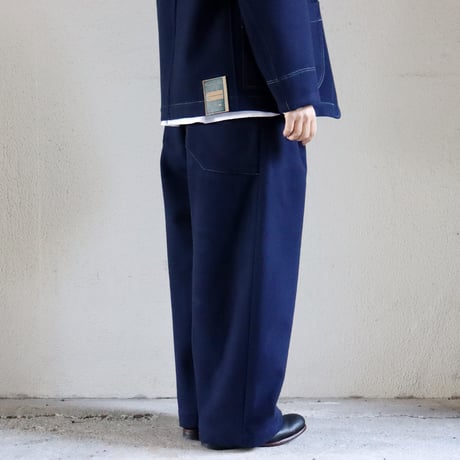 ASEEDONCLOUD アシードンクラウド Melton denim HandWerker wide trousers メルトンデニムワイドトラウザー #ブルー