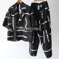 ARTE POVERA アルテポーヴェラ　スーピマローンしぼり染めシャツジャケット　#ブラックMIX