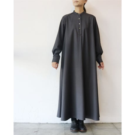 amne アンヌ　GABARDINE cone dress ギャバジンコーンドレス　＃グレープ、チャコール