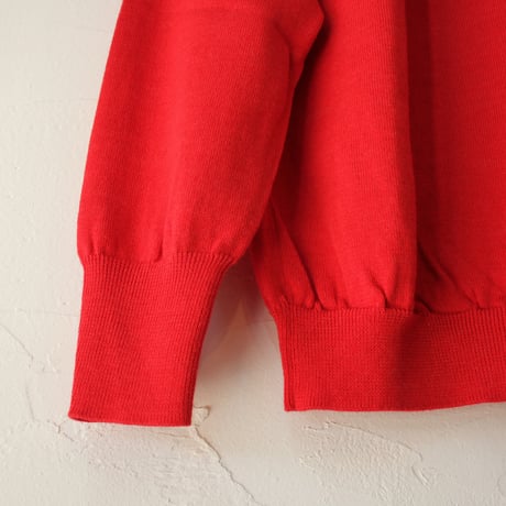 atelier naruse アトリエナルセ cotttn wool mock-neck knit　コットンウールモックネックニット　#チャコール、レッド