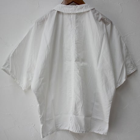 **再生産到着** homspun ホームスパン　100/2ブロード丸襟フラットカラーブラウス　#オフ白