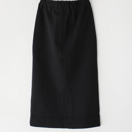TRAVAIL MANUEL ミラノリブロングタイトスカート　#チャコール、ブラック