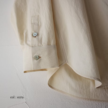 SUSURI ススリ　ボタニストシャツ　#ecru , greenish black 【送料無料】