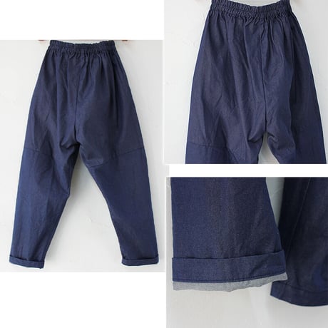 **再入荷** homspun ホームスパン　8オンス ウェポンデニムギャザーパンツ　#ブルー　【送料無料】