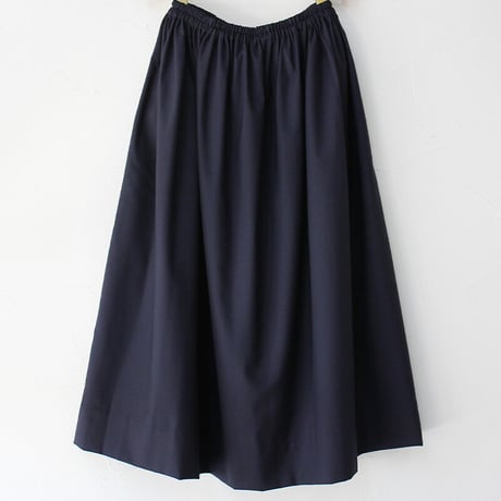 **またまた再入荷**　homspun ホームスパン　ウールトロピカルクロスギャザースカート　#ベージュ、チャコール、ネイビー　【送料無料】