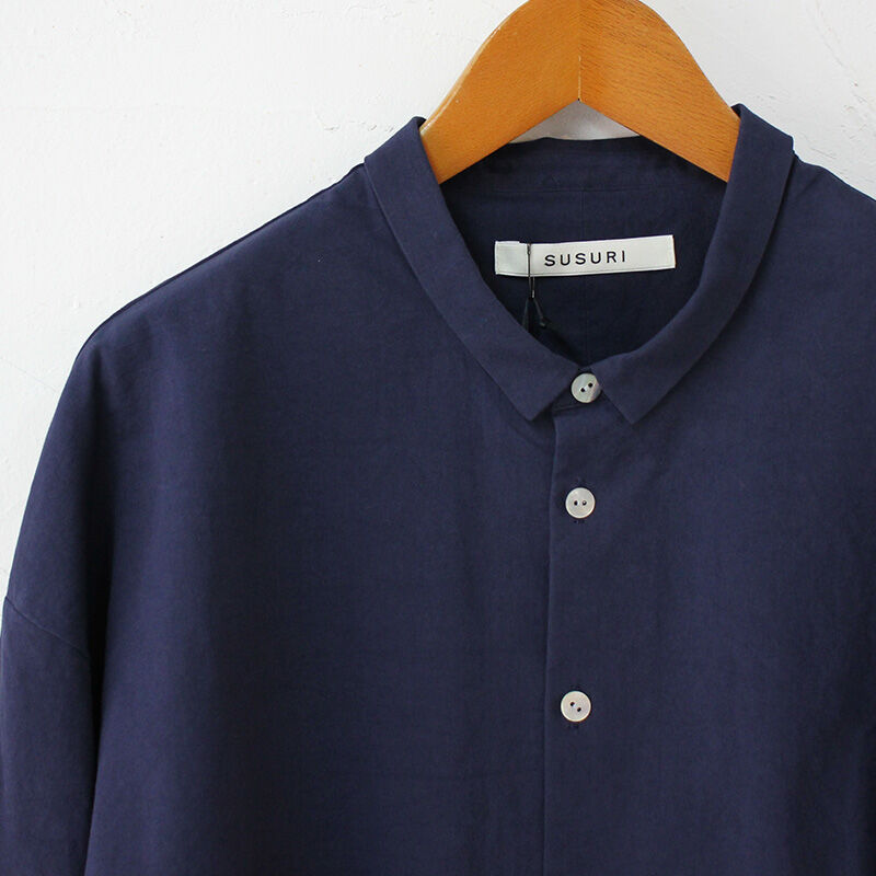 SUSURI ススリ ヘムレンシャツ #predawn blue 【送料無料