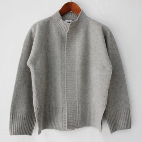 homspun ホームスパン　縮絨起毛ウールショートカーデ　#TOPグレー、ブラック