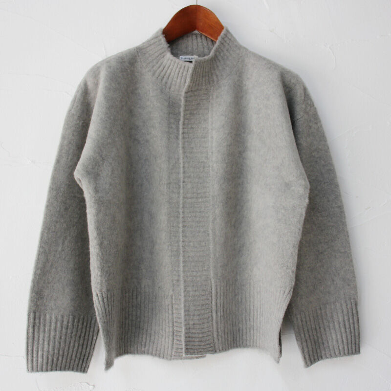 homspun ホームスパン 縮絨起毛ウールショートカーデ #TOPグレー  