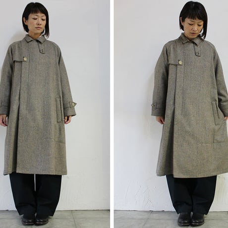 ASEEDONCLOUD　アシードンクラウド　Earth Herrinbone Father's Coat #BEIGE , DARK GREEN　【送料無料】