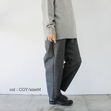 **サイズ欠け分再入荷**TRAVAIL MANUEL トラバイユマニュアル　杢グレンチェックポーラパンツ　#MGY,CGY,NVY