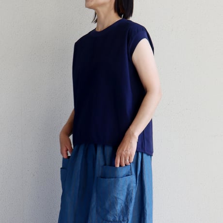 homspun ホームスパン　コンパクトウェザーノースリーブブラウス　#ホワイト、パウダーブルー、ダークピンク、ネイビー