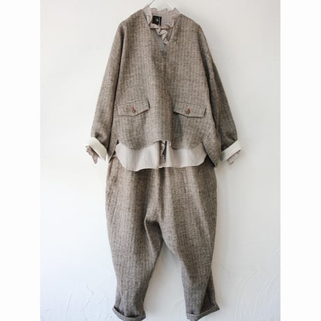 atelier naruse アトリエナルセ shetland wool linen sarrouel pants　シェットランドウールリネンサルエルパンツ