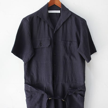 ASEEDONCLOUD アシードンクラウド　Mitsuyakusou Linen Crafter jumpsuit　#navy 　【送料無料】