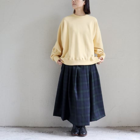 **再入荷** TRAVAIL MANUEL トラバイユマニュアル　ウールトロチェックタックフレアスカート　#ブラックウォッチ