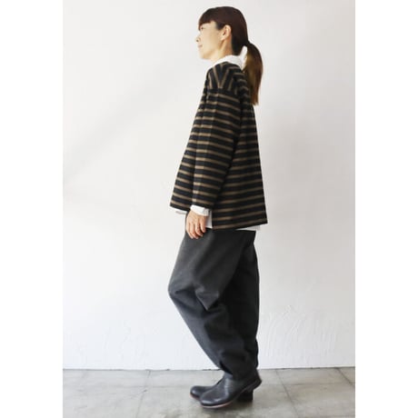 amne アンヌ　BORDER gride basque バスクボーダー　#ライトグレー、グレー、ブラック