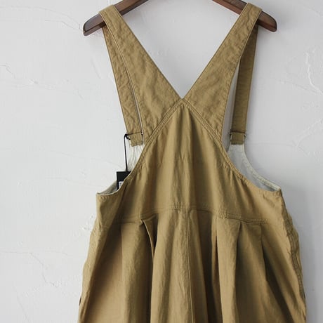 Brocante ブロカント　綿麻バックサテンバロンサロペット Ballon salopette #ベージュ、オリーブ、ブラック