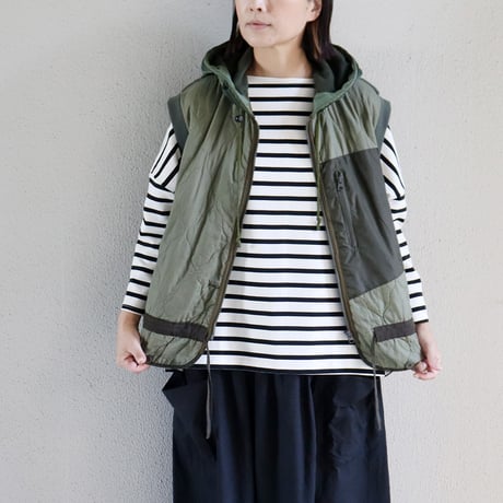 ARTE POVERA アルテポーヴェラ　チェコキルトRE-ARMEE MIXフードベスト　#オリーブMIX　【送料無料】