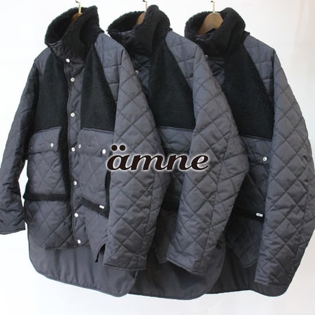 anme アンヌ　BOA/QUILT useful coat　#ブラック　【送料無料】