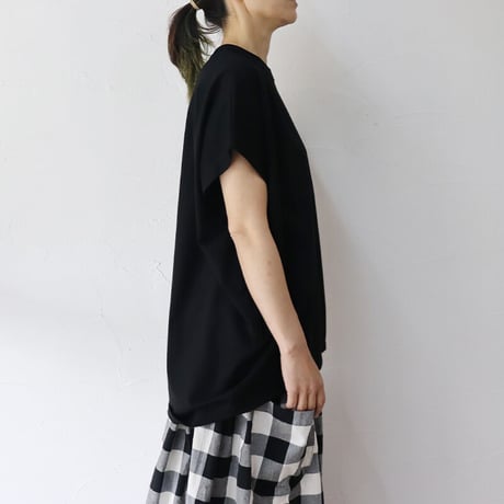**再入荷** TRAVAIL MANUEL トラバイユマニュアル　コンパクト天竺コクーンTシャツ　#グレー、ブラック、チャコールブラウン