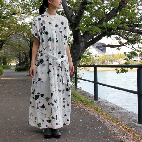 ASEEDONCLOUD アシードンクラウド　Tree worship print Holy island dress #off white 【送料無料】