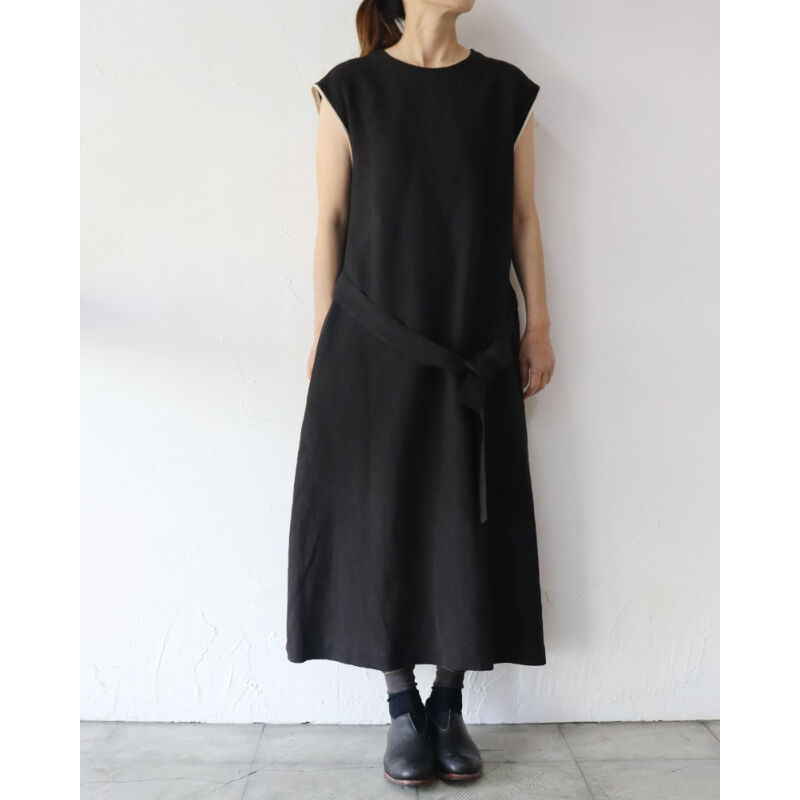 未使用美品♡アトリエナルセ　リネンノースリーブワンピース+リブ 未使用美品♡アトリエナルセ リネンノースリーブワンピース+リブ