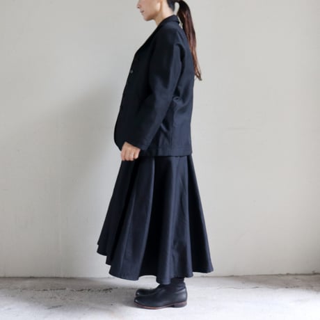 **再入荷** homspun ホームスパン　W/Lラップフレアスカート　#ダークブラウン、ブラック　【送料無料】