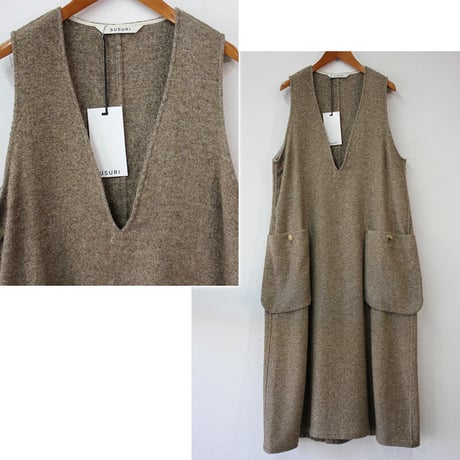 SUSURI ススリ　アイデリックワンピース　#off , light brown【送料無料】