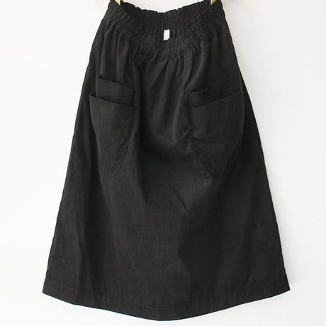 **再入荷** homspun ホームスパン　細コールギャザースカート　#シロ、ピンク、ブラック