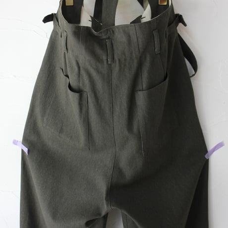 **size2のみSALE**atelier naruse アトリエナルセ　カツラギコットンリネンサスペンダーパンツ　#オリーブ、ネイビー