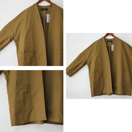 TRAVAIL MANUEL トラバイユマニュアル　コンパクトチノノーカラーBIGジャケット　#キャメル、ブラック