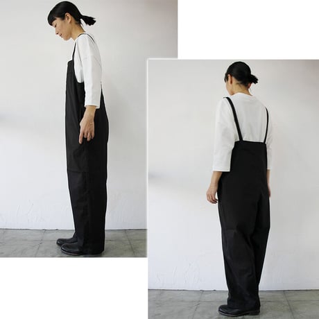 TRAVAIL MANUEL トラバイユマニュアル　ライトツイルサロペット　#ブラック、カーキ　【送料無料】