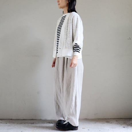 ARTE POVERA アルテポーヴェラ　インドジャガード8分袖カーディガン　#キナリ