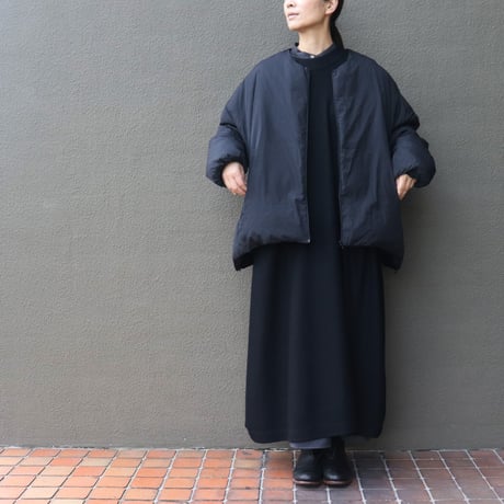 **またまたまた再入荷** LILOU + LILY リルアンドリリー　NO COLLAR DAWN JAKET　ノーカラーダウンジャケット　#ブラック、モカブラウン
