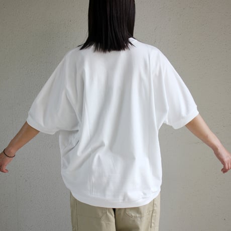 TRAVAIL MANUEL トラバイユマニュアル　ミディ天竺カービープルオーバー　#ホワイト、ブラック、ブルー　【送料無料】