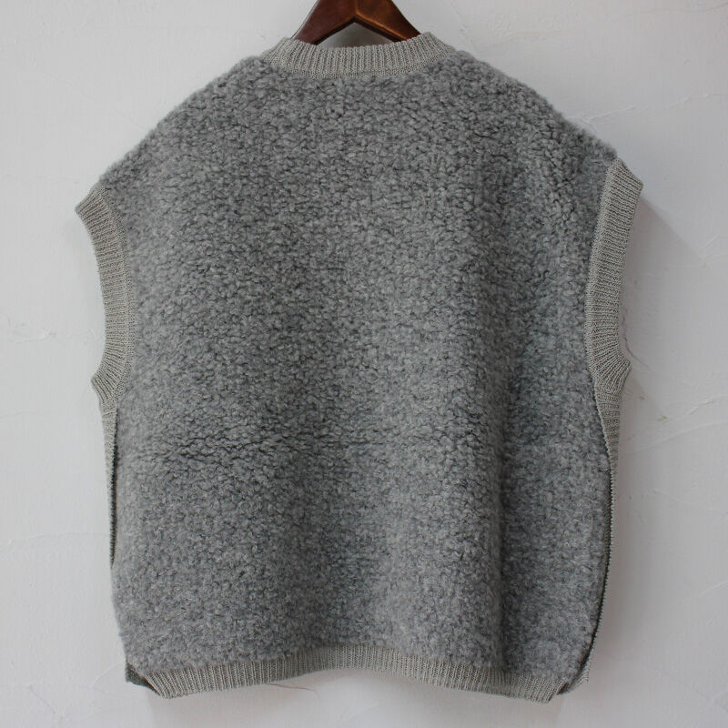 homspun ホームスパン アルパカループクルーネックベスト #ベージュ