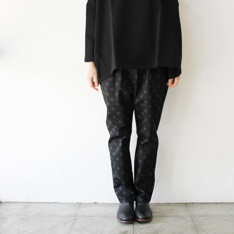 TRAVAIL MANUEL トラバイユマニュアル　ドットチノナローパンツ　#ブラックｘグレー