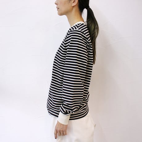 **再入荷**　atelier naruse アトリエナルセ　コットンボーダーカットソー（長袖）cotton border cut&sewn（long sleeves）