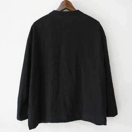 atelier naruse アトリエナルセ　リネンチャイナブラウス　linen Chinese blouse　#ブラック