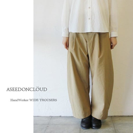 ASEEDONCLOUD アシードンクラウド　HandWerker バンドベイカー　HWワイドトラウザー　♯ライトグリーン、ベージュ　【送料無料】