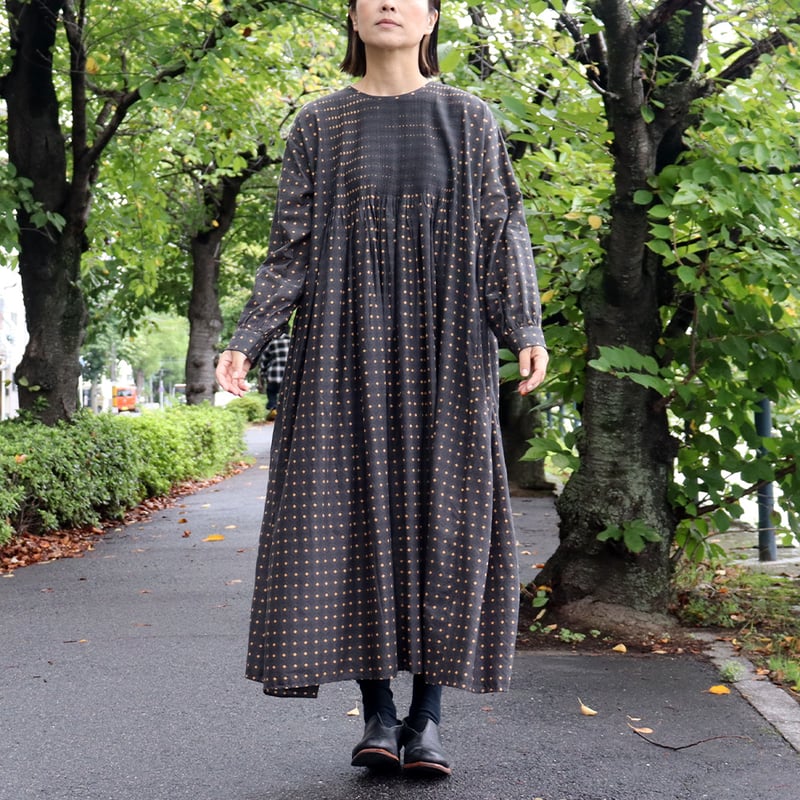 maison de soilメゾンドソイルクルーネックワンピース maison de soil メゾンドソイル 80sコットンコントラスト花柄