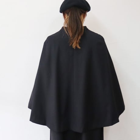 **再入荷** Linenya リネンヤ　ウールケープ　#ブラック　【送料無料】