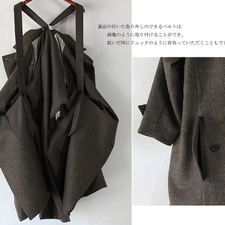 ASEEDONCLOUD　アシードンクラウド　Earth Herrinbone Father's Coat #BEIGE , DARK GREEN　【送料無料】