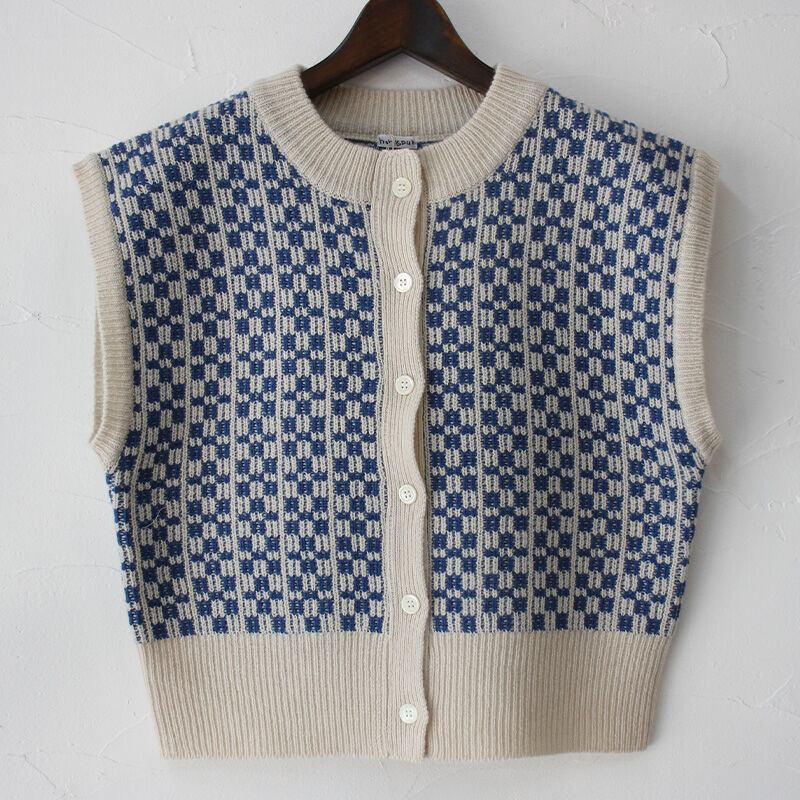 再入荷** homspun ホームスパン メリノウール前開きベスト #アイボリー 