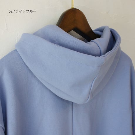 **再入荷**　LinenYa リネンヤ　裏毛コットンパーカー　#アイボリー、ライトブルー、グリーン　【送料無料】