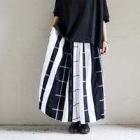 ARTE POVERA アルテポーヴェラ　ストライプMIXギャザースカート　#ホワイトｘブラックMIX
