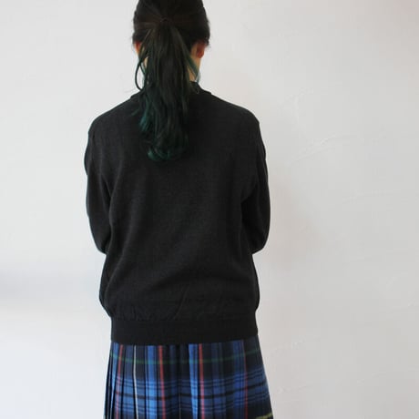 atelier naruse アトリエナルセ cotttn wool mock-neck knit　コットンウールモックネックニット　#チャコール、レッド