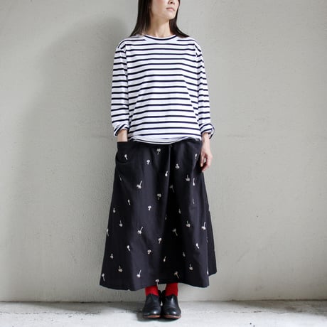 atelier naruse アトリエナルセ　コットンリネンカットインポケットスカート～nohara～cotton linen cut-in pocket skirt　【送料無料】