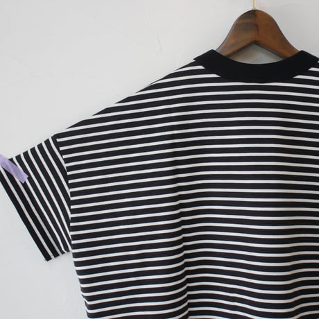 TRAVAIL MANUEL トラバイユマニュアル　ミディボーダースリットTシャツ　#ネイビー、サックス、イエロー