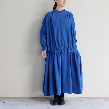 ASEEDONCLOUD アシードンクラウド　Camellia sinensis jacquard Laboratory dress  #Blue