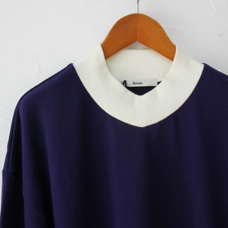 amne アンヌ　フレンチテリーVモックプルオーバー FRENCH TERRY v_mock  #イエロー、ネイビー　【送料無料】